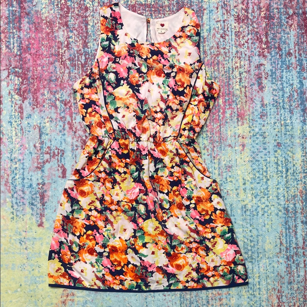 Floral Sleeveless Casual Dress - Vibrant Multi-Color